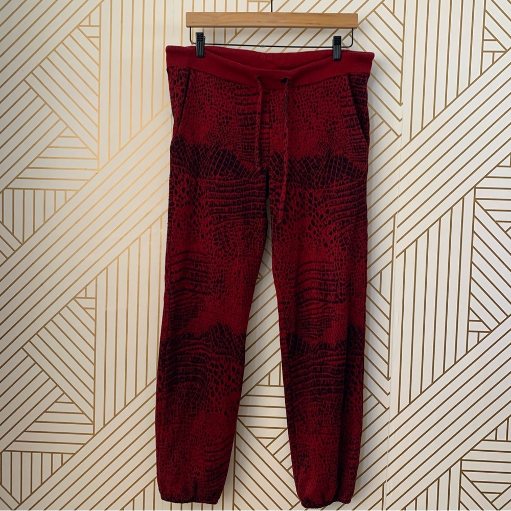 Twenty Montreal knit jogger alligator crocodile print drawstring waist cotton S - Picture 2 of 9